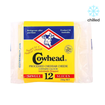 Cheese - Cheddar Cheese Slices Cowhead (Chilled) (12's)*