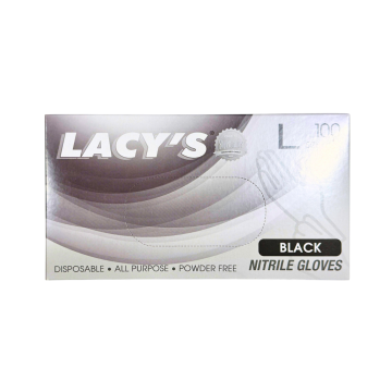 Glove - Nitrile L Size Black Lacy (100's)