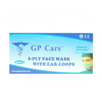 3PLY FACE MASK WITH EAR LOOPS (50'S)